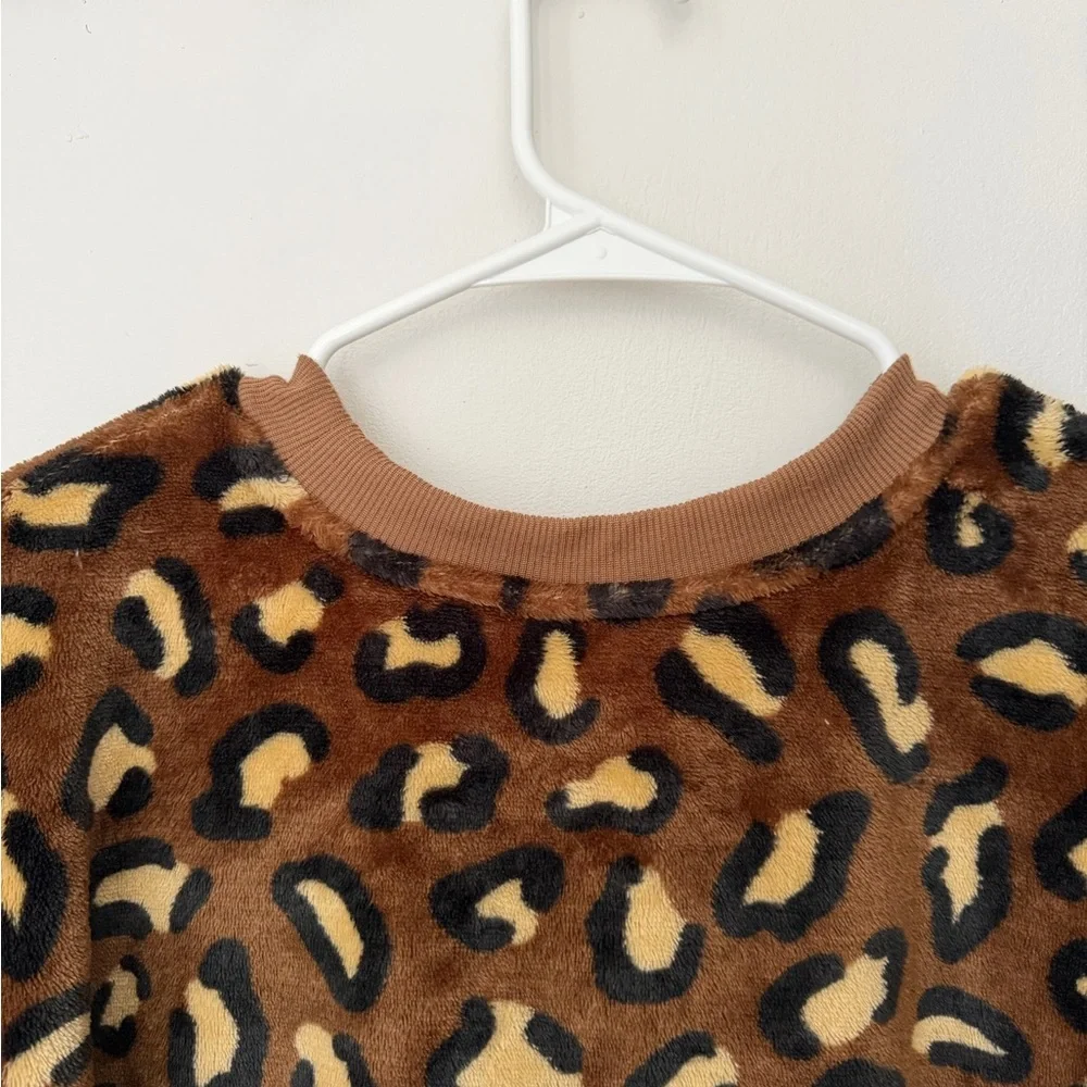 Paul Frank Y2K Cheetah Print Crewneck Oversized Teddy Juniors XL Lounge - Picture 5 of 6